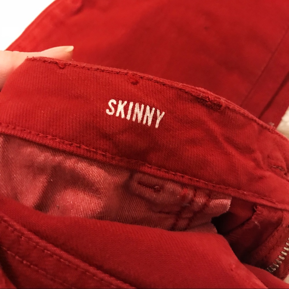 🍒🌹crimson red skinny jeans💄💋